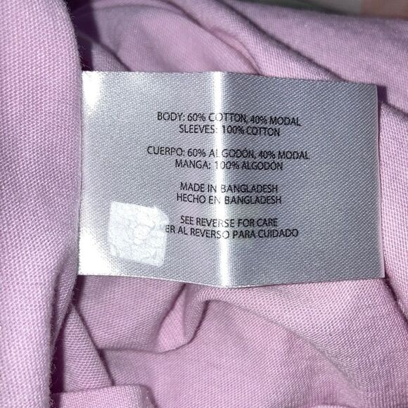 GAP Eyelet Crochet Tshirt Pink Crew Neck Short Sleeve Womens Large - Picture 9 of 11